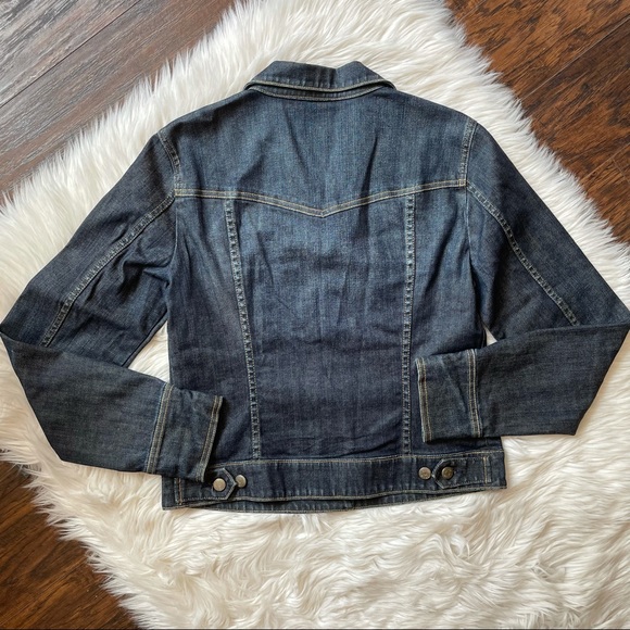 J.Crew Dark Wash Button Front Denim Jacket - Picture 6 of 7